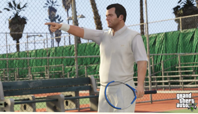 Michael Playing Tennis in GTA V